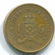 1 GULDEN 1993 NETHERLANDS ANTILLES Aureate Steel Colonial Coin #S12158.U.A - Niederländische Antillen