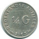 1/4 GULDEN 1962 NIEDERLÄNDISCHE ANTILLEN SILBER Koloniale Münze #NL11172.4.D.A - Niederländische Antillen