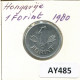 1 FORINT 1980 HUNGRÍA HUNGARY Moneda #AY485.E.A - Hungary