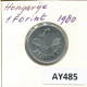 1 FORINT 1980 HUNGRÍA HUNGARY Moneda #AY485.E.A - Ungheria