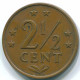 2 1/2 CENT 1973 ANTILLES NÉERLANDAISES Bronze Colonial Pièce #S10509.F.A - Antilles Néerlandaises