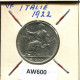 1 LIRA 1922 ITALIEN ITALY Münze #AW600.D.A - 1900-1946 : Victor Emmanuel III & Umberto II
