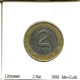 2 LITAI 1999 LITAUEN LITHUANIA BIMETALLIC Münze #AS698.D.A - Litauen