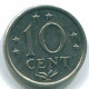 10 CENTS 1971 ANTILLES NÉERLANDAISES Nickel Colonial Pièce #S13427.F.A - Netherlands Antilles