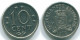 10 CENTS 1971 ANTILLES NÉERLANDAISES Nickel Colonial Pièce #S13427.F.A - Niederländische Antillen