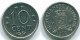 10 CENTS 1971 ANTILLES NÉERLANDAISES Nickel Colonial Pièce #S13427.F.A - Antilles Néerlandaises