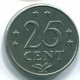 25 CENTS 1970 ANTILLAS NEERLANDESAS Nickel Colonial Moneda #S11463.E.A - Antilles Néerlandaises