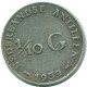 1/10 GULDEN 1959 ANTILLES NÉERLANDAISES ARGENT Colonial Pièce #NL12229.3.F.A - Antilles Néerlandaises