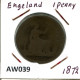 PENNY 1872 UK GROßBRITANNIEN GREAT BRITAIN Münze #AW039.D.A - D. 1 Penny