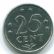 25 CENTS 1975 NETHERLANDS ANTILLES Nickel Colonial Coin #S11630.U.A - Niederländische Antillen