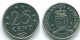 25 CENTS 1975 NETHERLANDS ANTILLES Nickel Colonial Coin #S11630.U.A - Niederländische Antillen
