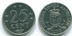 25 CENTS 1975 NETHERLANDS ANTILLES Nickel Colonial Coin #S11630.U.A - Netherlands Antilles