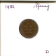 1 PFENNIG 1982 D WEST & UNIFIED GERMANY Coin #DB070.U.A - 1 Pfennig