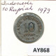 10 RUPIAH 1979 INDONESIA Coin #AY868.U.A - Indonésie