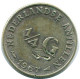 1/4 GULDEN 1967 NIEDERLÄNDISCHE ANTILLEN SILBER Koloniale Münze #NL11525.4.D.A - Niederländische Antillen