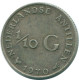 1/10 GULDEN 1970 ANTILLAS NEERLANDESAS PLATA Colonial Moneda #NL13049.3.E.A - Antilles Néerlandaises