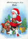 SANTA CLAUS ANIMALS CHRISTMAS Holidays Vintage Postcard CPSM #PAK638.A - Santa Claus