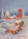 PÈRE NOËL Bonne Année Noël GNOME Vintage Carte Postale CPSM #PBL616.A - Santa Claus