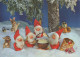 PÈRE NOËL Bonne Année Noël GNOME Vintage Carte Postale CPSM #PBA979.A - Santa Claus