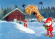PÈRE NOËL Bonne Année Noël GNOME Vintage Carte Postale CPSM #PBB035.A - Santa Claus