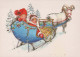 PAPÁ NOEL Feliz Año Navidad GNOMO Vintage Tarjeta Postal CPSM #PBA732.A - Santa Claus