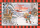 BABBO NATALE Buon Anno Natale GNOME Vintage Cartolina CPSM #PBA728.A - Santa Claus