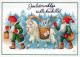 PAPÁ NOEL Feliz Año Navidad GNOMO Vintage Tarjeta Postal CPSM #PBA712.A - Santa Claus