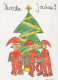 PAPÁ NOEL Feliz Año Navidad GNOMO Vintage Tarjeta Postal CPSM #PAY950.A - Santa Claus