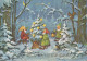 PAPÁ NOEL Feliz Año Navidad GNOMO Vintage Tarjeta Postal CPSM #PAY560.A - Santa Claus
