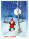 SANTA CLAUS Happy New Year Christmas GNOME Vintage Postcard CPSM #PBM079.A - Santa Claus