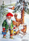 PÈRE NOËL Bonne Année Noël GNOME Vintage Carte Postale CPSM #PBL886.A - Santa Claus