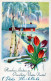 BABBO NATALE Buon Anno Natale GNOME Vintage Cartolina CPSMPF #PKD367.A - Santa Claus