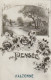 OP 18-(11) UNE PENSEE D' ALZONNE - CARTE FANTAISIE AVEC PAYSAGE ET FLEURS : PENSEES , ROSES  - 2 SCANS - Other & Unclassified