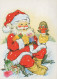 WEIHNACHTSMANN SANTA CLAUS TIERE WEIHNACHTSFERIEN Vintage Postkarte CPSM #PAK643.DE - Santa Claus