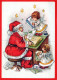 WEIHNACHTSMANN SANTA CLAUS ENGEL WEIHNACHTSFERIEN Vintage Postkarte CPSM #PAK771.DE - Santa Claus