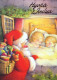 PAPÁ NOEL NIÑO NAVIDAD Fiesta Vintage Tarjeta Postal CPSM #PAK219.ES - Santa Claus