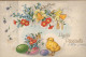 OSTERN HUHN EI Vintage Ansichtskarte Postkarte CPA #PKE428.DE - Pascua