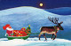 WEIHNACHTSMANN SANTA CLAUS Neujahr Weihnachten HIRSCH Vintage Ansichtskarte Postkarte CPA #PKE045.DE - Santa Claus