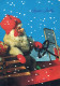 PÈRE NOËL CAR AUTO NOËL Fêtes Voeux Vintage Carte Postale CPSM #PAK012.FR - Santa Claus