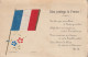 OP 25- " DIEU PROTEGE LA FRANCE " - TEXTE ".. POUR OBTENIR DE DIEU LA VICTOIRE ET L' HONNEUR " - DRAPEAU TISSU - 2 SCANS - Patriotic