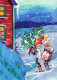BABBO NATALE Buon Anno Natale Vintage Cartolina CPSM #PAU605.IT - Santa Claus