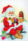 BABBO NATALE Animale Natale Vintage Cartolina CPSM #PAK645.IT - Santa Claus