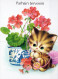 GATTO KITTY Animale Vintage Cartolina CPSM Unposted #PAM237.IT - Chats