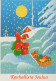 BABBO NATALE BAMBINO Natale Vintage Cartolina CPSM #PAK303.IT - Santa Claus