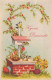EASTER CHICKEN EGG Vintage Postcard CPA #PKE109.GB - Easter