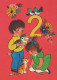 HAPPY BIRTHDAY 2 Year Old BOY Children Vintage Postcard CPSM Unposted #PBU104.GB - Anniversaire