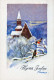 Happy New Year Christmas CHURCH Vintage Postcard CPSM #PAY431.GB - Anno Nuovo