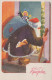 BABBO NATALE Buon Anno Natale Vintage Cartolina CPSMPF #PKG343.IT - Kerstman