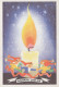 Buon Anno Natale CANDELA Vintage Cartolina CPSMPF #PKG161.IT - Anno Nuovo
