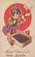 PASQUA BAMBINO POLLO UOVO Vintage Cartolina CPA #PKE304.IT - Pascua